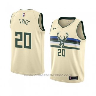 Maglia Milwaukee Bucks Travis Trice #20 Citta 2018 Crema