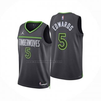 Maglia Minnesota Timberwolves Anthony Edwards No 5 Statement 2024-25 Grigio
