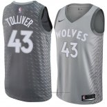 Maglia Minnesota Timberwolves Anthony Tolliver #43 Citta 2017-18 Grigio