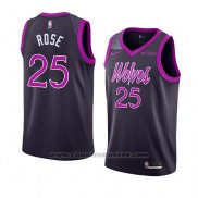 Maglia Minnesota Timberwolves Derrick Rose #25 Citta 2018-19 Viola