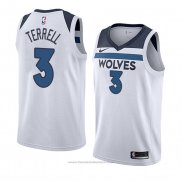 Maglia Minnesota Timberwolves Jarojo Terrell #3 Association 2018 Bianco