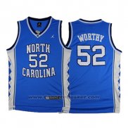 Maglia NCAA North Carolina Tar Heels James Worthy #52 Blu