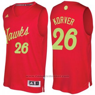 Maglia Natale 2016 Atlanta Hawks Kyle Korver #26 Rosso