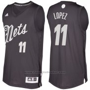 Maglia Natale 2016 Brooklyn Nets Brook Lopez #11 Nero