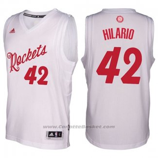 Maglia Natale 2016 Houston Rockets Nene Hilario #42 Bianco