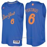 Maglia Natale 2016 New York Knicks Kristaps Porzingis #6 Blu