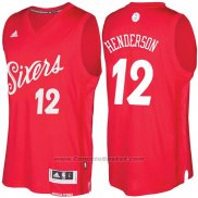 Maglia Natale 2016 Philadelphia 76ers Gerald Henderson #12 Rosso