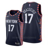 Maglia New York Knicks Iggy Brazdeikis #17 Citta 2019 Blu