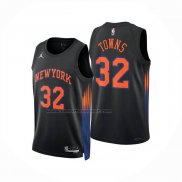 Maglia New York Knicks Karl Anthony Towns No 32 Statement 2025-26 Nero