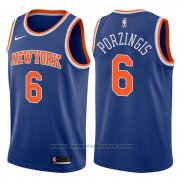 Maglia New York Knicks Kristaps Porzingis #6 2017-18 Blu