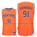 Maglia New York Knicks Mindaugas Kuzminskas #91 Arancione