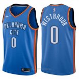 Maglia Oklahoma City Thunder Russell Westbrook #0 2017-18 Blu