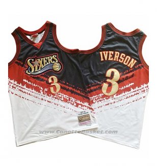 Maglia Philadelphia 76ers Allen Iverson Mitchell & Ness Nero Rosso