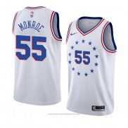 Maglia Philadelphia 76ers Greg Monroe #55 Earned 2018-19 Bianco