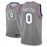 Maglia Philadelphia 76ers Jerryd Bayless #0 Citta 2018-19 Grigio