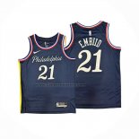 Maglia Philadelphia 76ers Joel Embiid No 21 City 2025-26 Blu