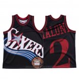 Maglia Philadelphia 76ers Moses Malone #2 Mitchell & Ness Big Face Nero