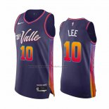 Maglia Phoenix Suns Damion Lee #10 Citta Autentico 2023-24 Viola