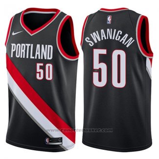 Maglia Portland Trail Blazers Caleb Swanigan #50 Icon 2017-18 Nero