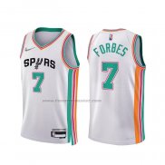 Maglia San Antonio Spurs Bryn Forbes NO 7 Citta 2021-22 Bianco