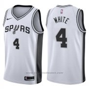 Maglia San Antonio Spurs Derrick White #4 Swingman Association 2017-18 Bianco