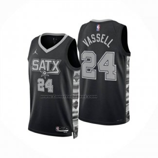 Maglia San Antonio Spurs Devin Vassell No 24 Statement 2024-25 Nero