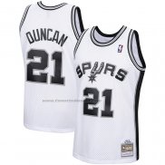 Maglia San Antonio Spurs Tim Duncan NO 21 Mitchell & Ness 1998-99 Bianco