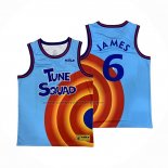 Maglia Tune Squad LeBron James NO 6 Blu