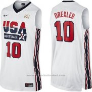 Maglia USA 1992 Clyde Drexler #10 Bianco