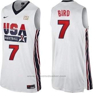 Maglia USA 1992 Larry Bird #7 Bianco