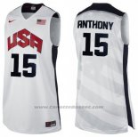 Maglia USA 2012 Carmelo Anthony #15 Bianco