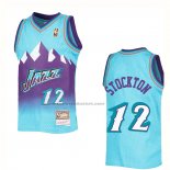 Maglia Utah Jazz John Stockton #12 Mitchell & Ness 1996-97 Blu