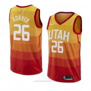 Maglia Utah Jazz Kyle Korver #26 Citta 2018 Giallo