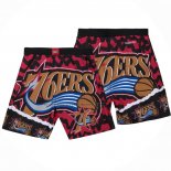 Pantaloncini Philadelphia 76ers Mitchell & Ness Arancione Rosso Nero