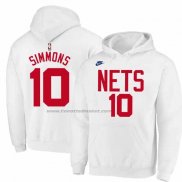 Felpa con Cappuccio Brooklyn Nets Ben Simmons Classic 2022-23 Bianco