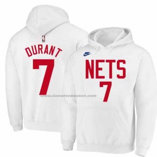 Felpa con Cappuccio Brooklyn Nets Kevin Durant Classic 2022-23 Bianco