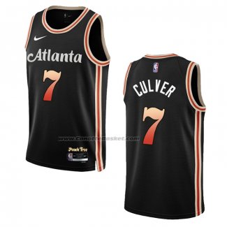 Maglia Atlanta Hawks Jarrett Culver #7 Citta 2022-23 Nero