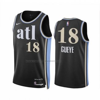 Maglia Atlanta Hawks Mouhamed Gueye #18 Citta 2023-24 Nero