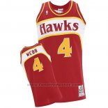 Maglia Atlanta Hawks Spud Webb #4 Retro Rosso