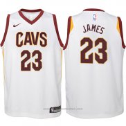 Maglia Bambino Cleveland Cavaliers LeBron James #23 2017-18 Bianco