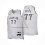 Maglia Bambino Dallas Mavericks Luka Doncic No 77 Citta 2024-25 Bianco