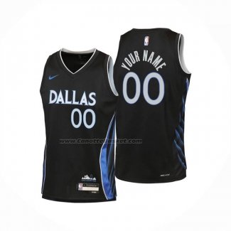 Maglia Bambino Dallas Mavericks Personalizzate Citta 2025-26 Nero