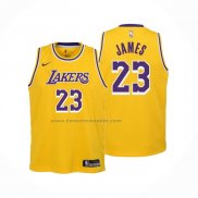 Maglia Bambino Los Angeles Lakers LeBron James #23 Icon 2022-23 Giallo