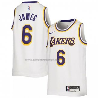 Maglia Bambino Los Angeles Lakers LeBron James #6 Association 2022-23 Bianco