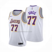 Maglia Bambino Los Angeles Lakers Luka Doncic No 77 Association 2024-25 Bianco