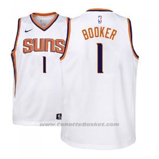 Maglia Bambino Phoenix Suns Devin Booker #1 2017-18 Bianco