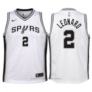 Maglia Bambino San Antonio Spurs Kawhi Leonard #2 2017-18 Bianco