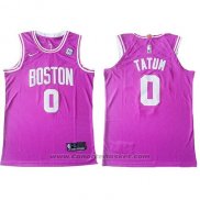 Maglia Boston Celtics Jayson Tatum #0 Authentic Rosa