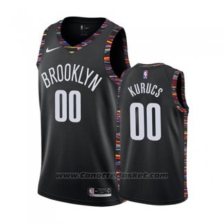 Maglia Brooklyn Nets Rodions Kurucs #00 Citta 2019 Nero