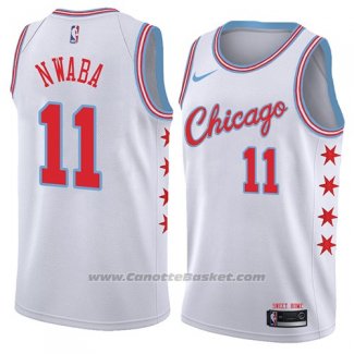 Maglia Chicago Bulls David Nwaba #11 Citta 2018 Bianco